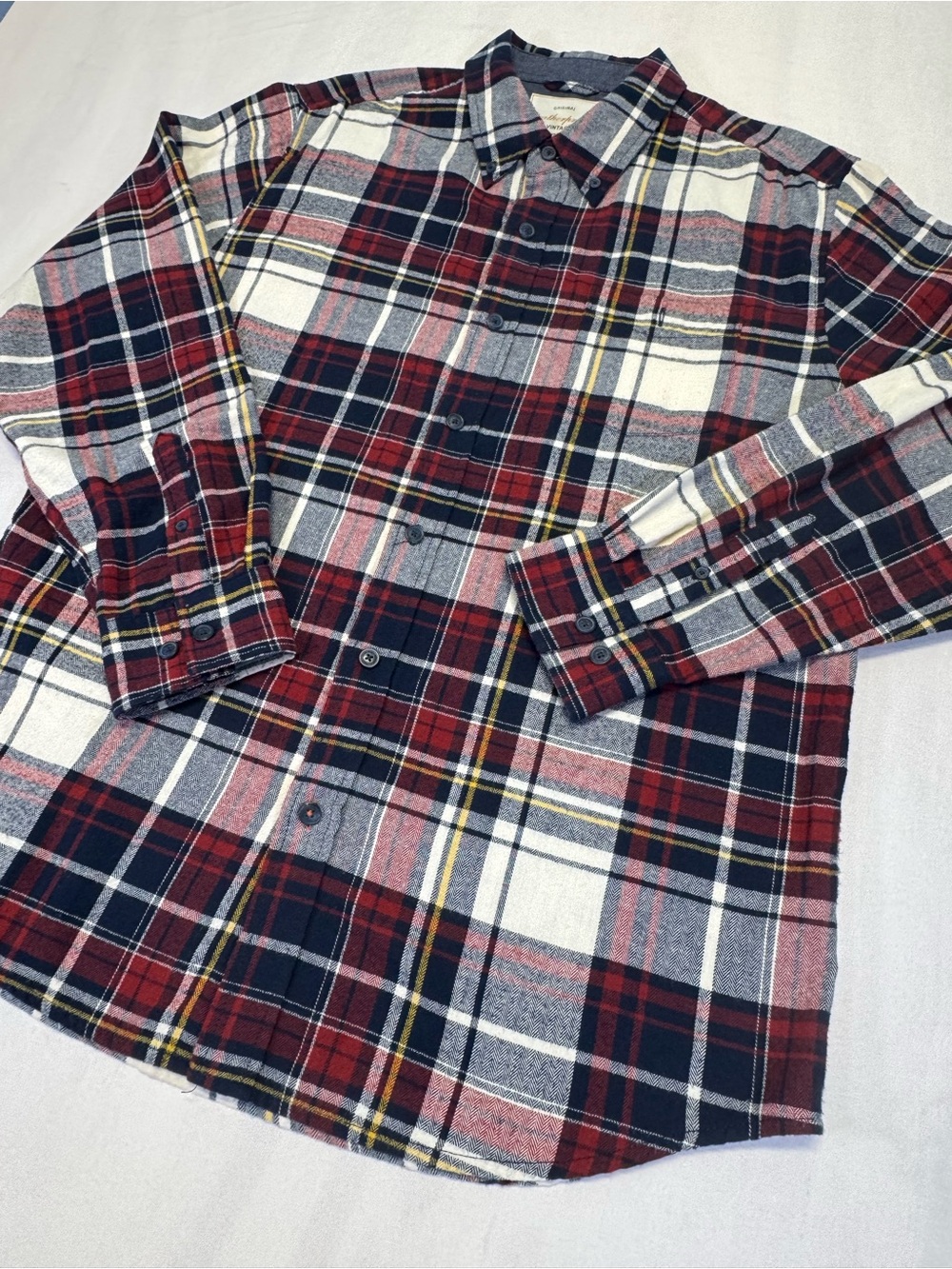 Weatherproof Red, Navy & White Plaid Button-Down Shirt - Picture 3 of 8